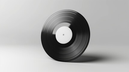 Fototapeta premium Vinyl record isolated on white background, 70s 80s 90s music concept.