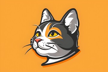 Obraz premium Vintage Inspired 3D Cat Logo for Branding and Design