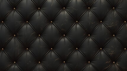 Naklejka premium Luxury black square leather pattern background, Close-up texture background.