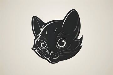 Vintage Inspired 3D Cat Logo with Cute Cartoon Aesthetic