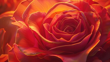 A detailed image of a red orange rose