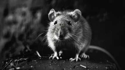 Rat on wooden plank