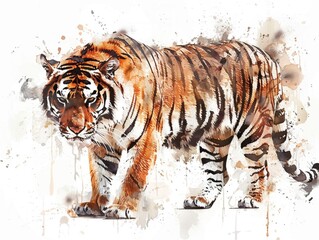 Obraz premium Tiger on White Background