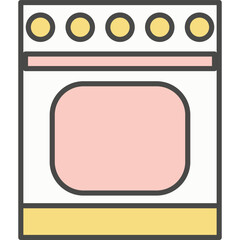 Kitchen stove oven vector icon