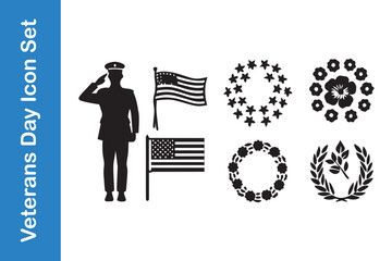 Veterans Day poignant outline illustration