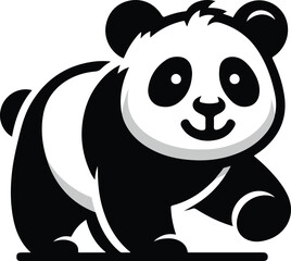 Black panda vector illustration