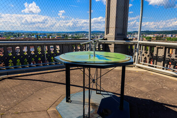 Sundial on a top of bell tower of Konstanz Cathedral, Konstanz (also known as Constance), Baden-Wuerttemberg, Germany