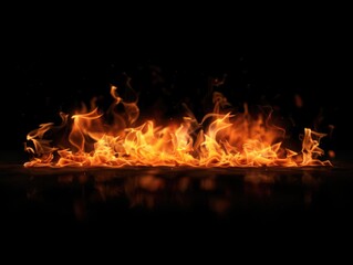 Fototapeta premium Close-up of flames on dark surface