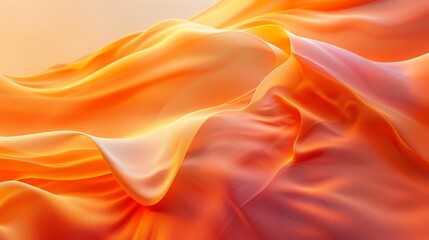 Obraz premium Orange wave abstract background, fluid and dynamic lines, vibrant and smooth, perfect for modern designs and creative projects, energetic and visually engaging, bright flow