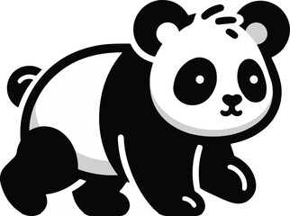 Black panda vector illustration