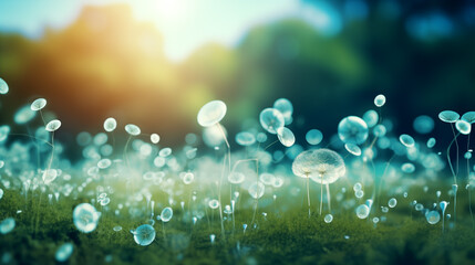 Abstract background, combining nature and computer technology