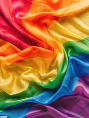 Obraz premium Rainbow Fabric on Black Background