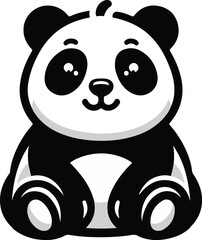 Black panda vector illustration