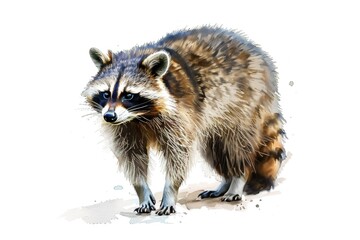 Obraz premium Raccoon on White Background