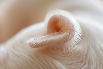 Fototapeta premium Close-Up Photograph of a Piglet's Curled Tail with Soft Fur and Blurred Background for Print Design