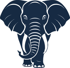 Elegant Elephant Illustration in Blue