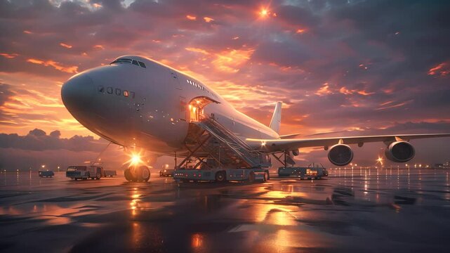 Efficient Logistics: Cargo Plane Ready for Takeoff
