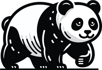 Black panda vector illustration