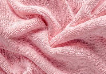 Soft pink towel closeup shot.