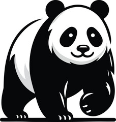 Black panda vector illustration