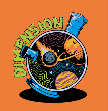 Psychedelic Universe Illustration Drawing