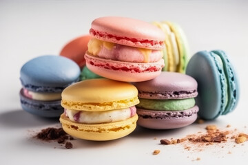 A pink and yellow pastry with bacon and egg on top. The pastry is decorated with sprinkles and looks delicious
