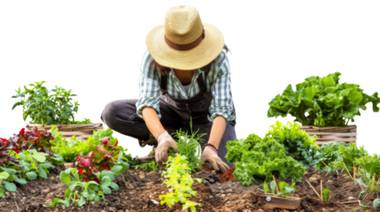 Backyard Gardener on transparent background
