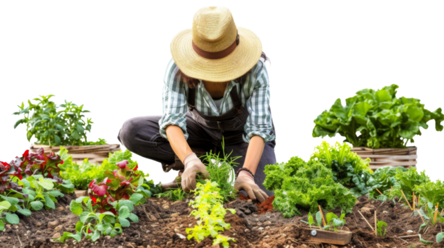 Backyard Gardener on transparent background
