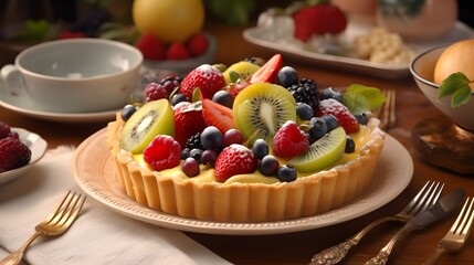 Appetizing fruit pie.