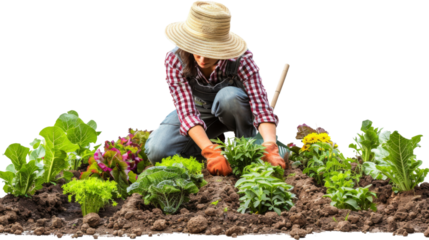 Backyard Gardener on transparent background