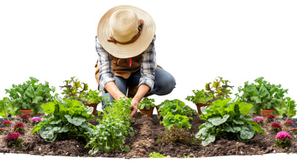 Fototapeta premium Backyard Gardener on transparent background