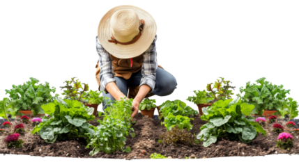 Backyard Gardener on transparent background