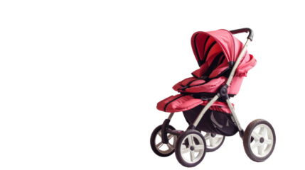 Baby stroller on transparent background
