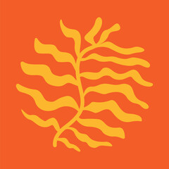 Vector illustration of Groovy Abstract Flower Art. Organic and Botanical Art. Design element for packaging, prints, decoration