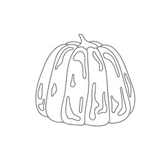 Pumpkin hand drawn outline doodle vector illustration vegetable for seasonal autumn holidays celebration design, healthy vegetarian diet, Thanksgiving, Halloween clipart