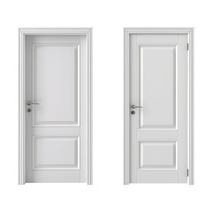 White panel doors isolated on transparent background remove png, Clipping Path