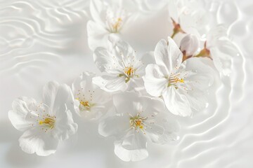 Obraz premium Close-up photo of white flowers arranged on a plate
