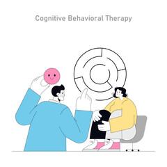 Cognitive Behavioral Therapy. Flat Vector Illustration
