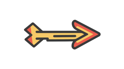 Arrow left sign outlined vector icon on transparent background