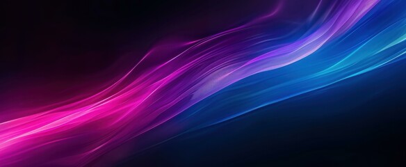 A close up of a colorful abstract background with blue and purple streaks. AI.
