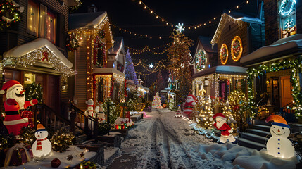 Obraz premium A festive city in christams