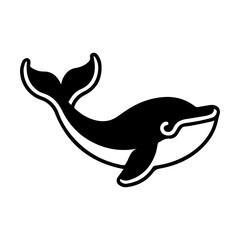 Fototapeta premium Whale icon or modern line symbol. Vector line art and icon design with bold outline. Black and white Pixel Perfect minimalistic symbol isolated white background. Silhouette simple thin sign