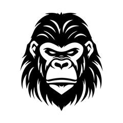 Gorilla icon or modern line symbol. Vector line art and icon design with bold outline. Black and white Pixel Perfect minimalistic symbol isolated white background. Silhouette simple thin sign