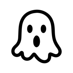 Ghost icon or modern line symbol. Vector line art and icon design with bold outline. Black and white Pixel Perfect minimalistic symbol isolated white background. Silhouette simple thin sign