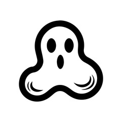 Ghost icon or modern line symbol. Vector line art and icon design with bold outline. Black and white Pixel Perfect minimalistic symbol isolated white background. Silhouette simple thin sign