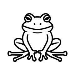 Frog icon or modern line symbol. Vector line art and icon design with bold outline. Black and white Pixel Perfect minimalistic symbol isolated white background. Silhouette simple thin sign