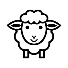 Sheep icon or modern line symbol. Vector line art and icon design with bold outline. Black and white Pixel Perfect minimalistic symbol isolated white background. Silhouette simple thin sign