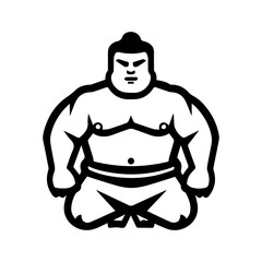 Sumo icon or modern line symbol. Vector line art and icon design with bold outline. Black and white Pixel Perfect minimalistic symbol isolated white background. Silhouette simple thin sign