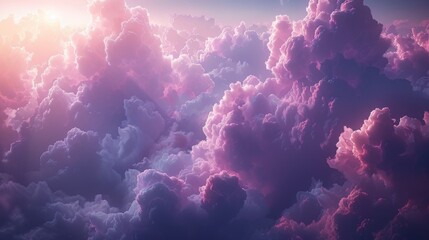 Purple clouds with pastel tones at sunset