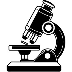 microscope silhouette vector art  illustration